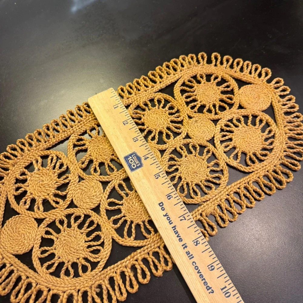 Vintage Woven Straw Table Runner hot mat  15.5